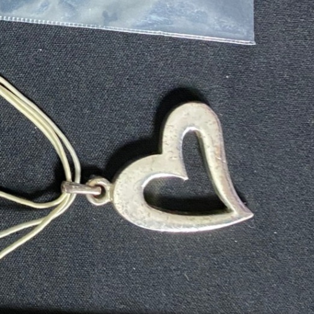 Silver Tone Triple Strand Heart Pendant Necklace Women's Fashion Jewelry